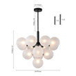 Load image into Gallery viewer, Farmhouze Light-Tiered Cluster Frosted Ribbed Glass Globe Chandelier-Chandelier-Black-