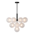 Load image into Gallery viewer, Farmhouze Light-Tiered Cluster Frosted Ribbed Glass Globe Chandelier-Chandelier-Black-