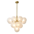 Load image into Gallery viewer, Farmhouze Light-Tiered Cluster Frosted Ribbed Glass Globe Chandelier-Chandelier-Black-