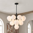 Load image into Gallery viewer, Farmhouze Light-Tiered Opal Glass Globe Cluster Grape Chandelier-Chandelier-Black/13-Light-