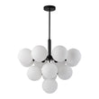 Load image into Gallery viewer, Farmhouze Light-Tiered Opal Glass Globe Cluster Grape Chandelier-Chandelier-Brass/5-Light-