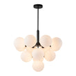 Load image into Gallery viewer, Farmhouze Light-Tiered Opal Glass Globe Cluster Grape Chandelier-Chandelier-Brass/5-Light-