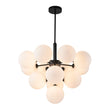 Load image into Gallery viewer, Farmhouze Light-Tiered Opal Glass Globe Cluster Grape Chandelier-Chandelier-Brass/5-Light-