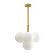 Load image into Gallery viewer, Farmhouze Light-Tiered Opal Glass Globe Cluster Grape Chandelier-Chandelier-Brass/5-Light-