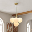 Load image into Gallery viewer, Farmhouze Light-Tiered Opal Glass Globe Cluster Grape Chandelier-Chandelier-Brass/5-Light-