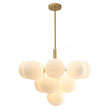 Load image into Gallery viewer, Farmhouze Light-Tiered Opal Glass Globe Cluster Grape Chandelier-Chandelier-Brass/5-Light-