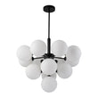 Load image into Gallery viewer, Farmhouze Light-Tiered Opal Glass Globe Cluster Grape Chandelier-Chandelier-Brass/5-Light-
