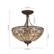 Load image into Gallery viewer, Farmhouze Light-Vintage Bronze Crystal Bowl Semi Flush Ceiling Light-Ceiling Light-Bronze (Pre-Order)-