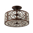 Load image into Gallery viewer, Farmhouze Light - Vintage Bronze Luxe Crystal Drum Lantern Ceiling Light - Ceiling Light - Copper -