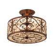 Load image into Gallery viewer, Farmhouze Light - Vintage Bronze Luxe Crystal Drum Lantern Ceiling Light - Ceiling Light - Copper -
