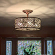 Load image into Gallery viewer, Farmhouze Light - Vintage Bronze Luxe Crystal Drum Lantern Ceiling Light - Ceiling Light - Copper -