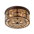 Load image into Gallery viewer, Farmhouze Light - Vintage Copper Luxe Crystal Drum Cage Flush Mount - Ceiling Light - Copper -