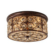 Load image into Gallery viewer, Farmhouze Light - Vintage Copper Luxe Crystal Drum Cage Flush Mount - Ceiling Light - Copper -