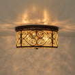 Load image into Gallery viewer, Farmhouze Light - Vintage Copper Luxe Crystal Drum Cage Flush Mount - Ceiling Light - Copper -