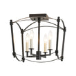Load image into Gallery viewer, Farmhouze Light - Vintage Elegant 4 - Light Candle Style Square Cage Semi Flush - Ceiling Light - Black -