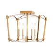 Load image into Gallery viewer, Farmhouze Light - Vintage Elegant 4 - Light Candle Style Square Cage Semi Flush - Ceiling Light - Black -