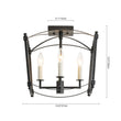 Load image into Gallery viewer, Farmhouze Light - Vintage Elegant 4 - Light Candle Style Square Cage Semi Flush - Ceiling Light - Black -