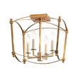 Load image into Gallery viewer, Farmhouze Light - Vintage Elegant 4 - Light Candle Style Square Cage Semi Flush - Ceiling Light - Brass -
