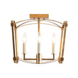 Load image into Gallery viewer, Farmhouze Light - Vintage Elegant 4 - Light Candle Style Square Cage Semi Flush - Ceiling Light - Brass -