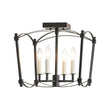 Load image into Gallery viewer, Farmhouze Light - Vintage Elegant 4 - Light Candle Style Square Cage Semi Flush - Ceiling Light - Brass -