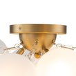 Load image into Gallery viewer, Farmhouze Light - White Glass Globe Cluster Bubble Semi - Flush Mount - Ceiling Light - Brass -