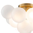 Load image into Gallery viewer, Farmhouze Light - White Glass Globe Cluster Bubble Semi - Flush Mount - Ceiling Light - Brass -