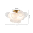 Load image into Gallery viewer, Farmhouze Light - White Glass Globe Cluster Bubble Semi - Flush Mount - Ceiling Light - Brass -