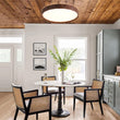 Load image into Gallery viewer, Farmhouse Dimmable LED Round Faux Wood Ceiling Light