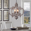 Load image into Gallery viewer, Farmhouse Cottage Vintage Wood 4 Light Chandelier