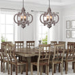 Load image into Gallery viewer, Farmhouse Cottage Vintage Wood 4 Light Chandelier
