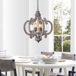 Load image into Gallery viewer, Farmhouse Cottage Vintage Wood 4 Light Chandelier