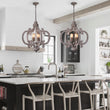 Load image into Gallery viewer, Farmhouse Cottage Vintage Wood 4 Light Chandelier