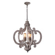 Load image into Gallery viewer, Farmhouse Cottage Vintage Wood 4 Light Chandelier