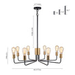 Load image into Gallery viewer, Industrial Metal 8-Light Sputnik Chandelier