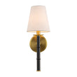 Load image into Gallery viewer, Farmhouze Light-1-Arm Aged Brass Linen Cone Shade Wall Sconce-Wall Sconce-1-Light-