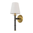 Load image into Gallery viewer, Farmhouze Light-1-Arm Aged Brass Linen Cone Shade Wall Sconce-Wall Sconce-1-Light-