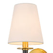 Load image into Gallery viewer, Farmhouze Light-1-Arm Aged Brass Linen Cone Shade Wall Sconce-Wall Sconce-1-Light-