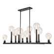 Load image into Gallery viewer, Farmhouze Light-10-Light Glass Tapered Long Globe Island Chandelier-Chandelier-Black-10-Light
