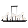 Load image into Gallery viewer, Farmhouze Light-10-Light Glass Tapered Long Globe Island Chandelier-Chandelier-Black-10-Light