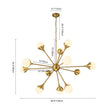 Load image into Gallery viewer, Farmhouze Light-12-Light Mid-century Brass Sphere Sputnik Chandelier-Chandelier-Brass-