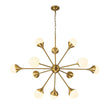 Load image into Gallery viewer, Farmhouze Light-12-Light Mid-century Brass Sphere Sputnik Chandelier-Chandelier-Brass-
