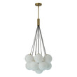 Load image into Gallery viewer, Farmhouze Light-13-Light Cluster Bubble Frosted Glass Globe Chandelier-Chandelier-Brass-