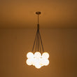 Load image into Gallery viewer, Farmhouze Light-13-Light Cluster Bubble Frosted Glass Globe Chandelier-Chandelier-Brass-