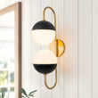 Load image into Gallery viewer, Farmhouze Light-2-Light Adjustable Goose Arm Opal Globe Wall Lamp-Wall Sconce-Brass-