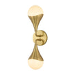 Load image into Gallery viewer, Farmhouze Light-2-Light Up Down Opal Glass Globe Wall Sconce-Wall Sconce-2-Light-Brass