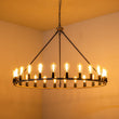 Load image into Gallery viewer, Farmhouze Light-24-Light Vintage Barn Metal Wagon Wheel Chandelier-Chandelier-Black + Wood Grain-