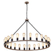 Load image into Gallery viewer, Farmhouze Light-24-Light Vintage Barn Metal Wagon Wheel Chandelier-Chandelier-Black + Wood Grain-