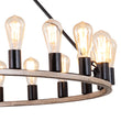 Load image into Gallery viewer, Farmhouze Light-24-Light Vintage Barn Metal Wagon Wheel Chandelier-Chandelier-Black + Wood Grain-