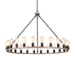 Load image into Gallery viewer, Farmhouze Light-24-Light Vintage Barn Metal Wagon Wheel Chandelier-Chandelier-Black + Wood Grain-