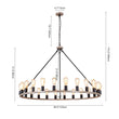 Load image into Gallery viewer, Farmhouze Light-24-Light Vintage Barn Metal Wagon Wheel Chandelier-Chandelier-Black + Wood Grain-
